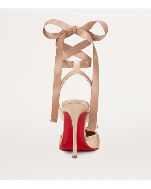 Christian Louboutin Pink Cassia Lace-Up Satin Pumps 100