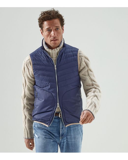 Brunello Cucinelli Padded Gilet in Blue 