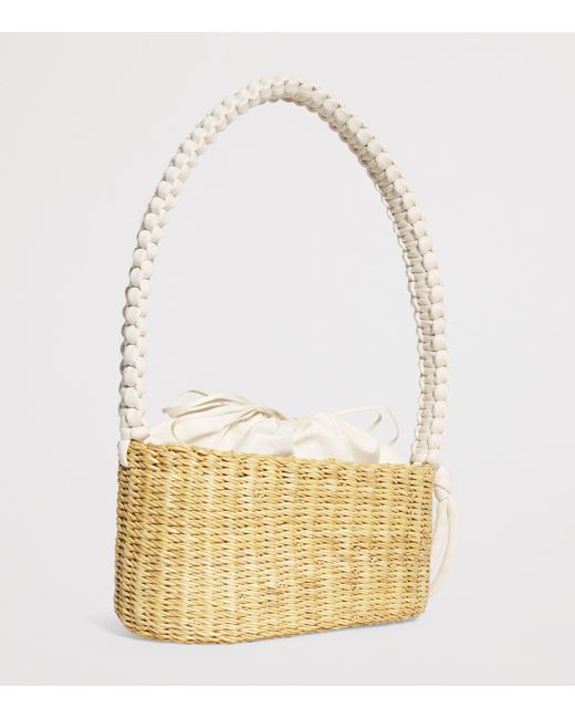 Muuñ Metallic Straw Kate Shoulder Bag