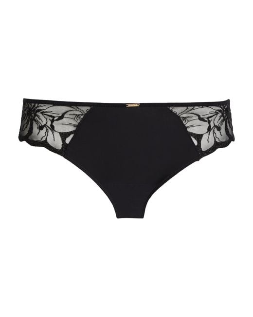 Chantelle Black Fleurs Brazilian Briefs