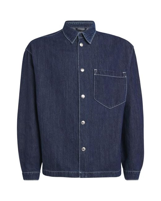 7 For All Mankind Blue Oversized Denim Shirt for men