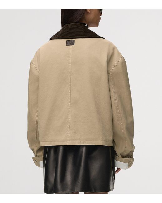 Loewe Natural Cotton-Suede Cropped Parka