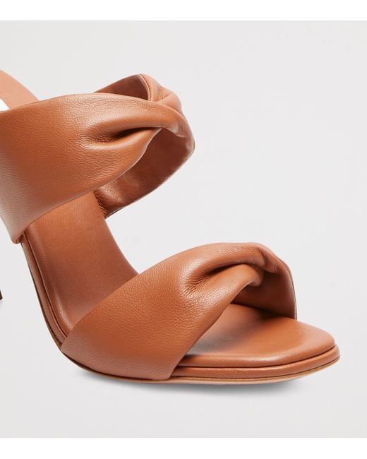 Aquazzura Brown Leather Twist Heeled Sandals 95