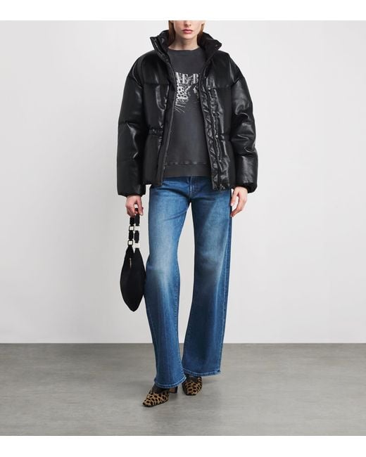 Anine Bing Gray Leopard Print Spencer Sweatshirt