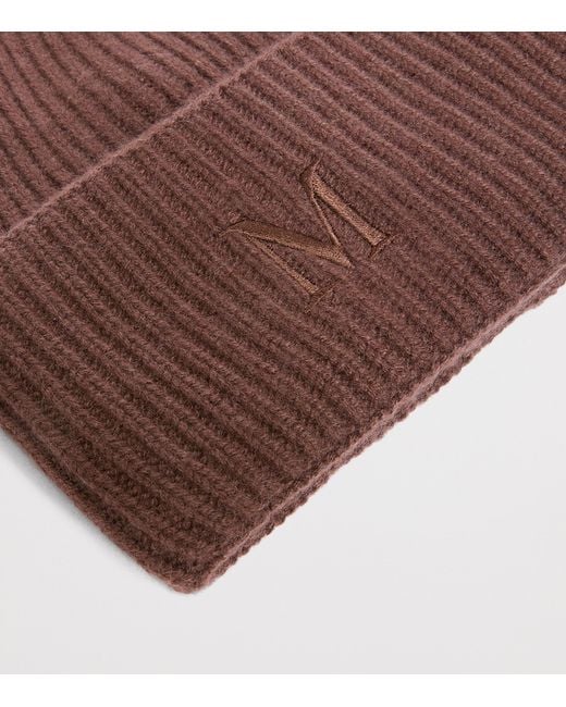 Max Mara Brown Cashmere Monogram Beanie