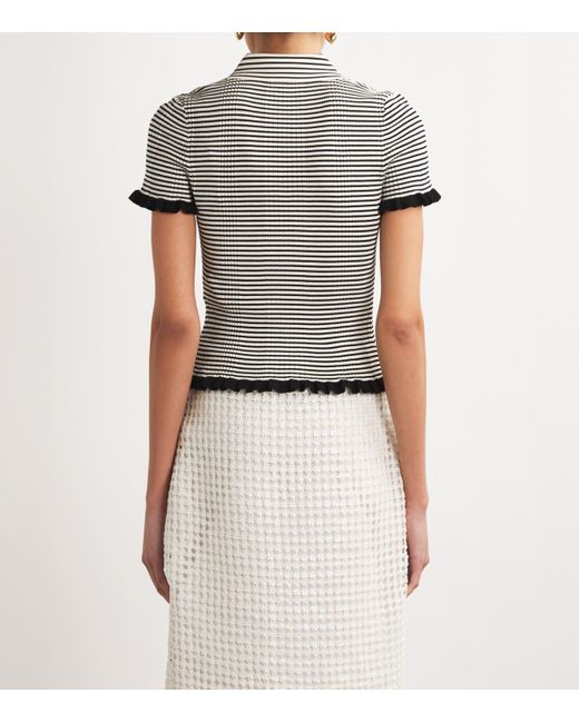 Claudie Pierlot Black Stripe Polo Shirt