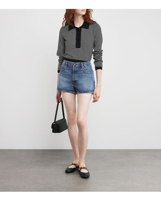 FRAME Blue Denim The Hang Shorts