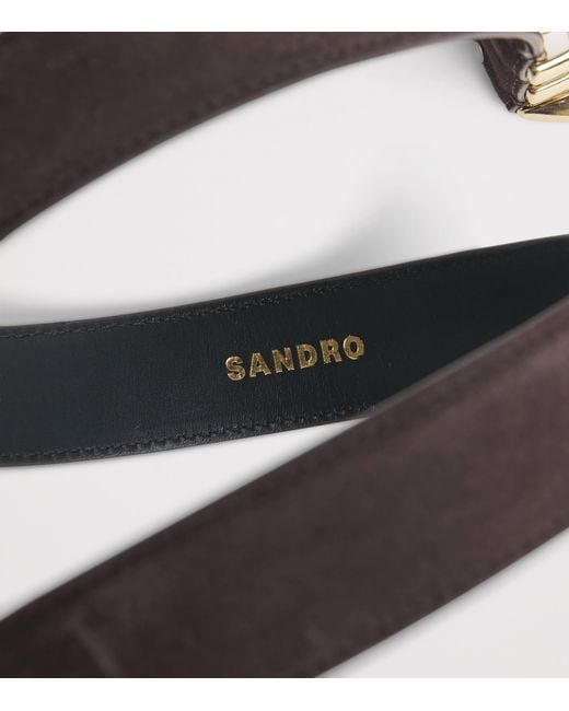 Sandro Black Suede Buckle Belt