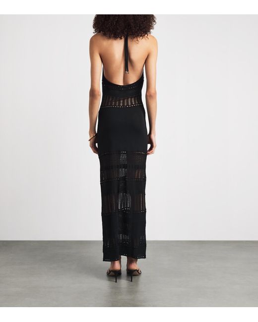 Away That Day Black Crochet Zanzibar Maxi Dress