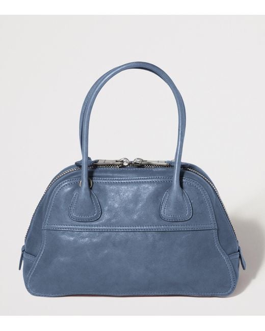 Miu Miu Blue Nappa Leather Vivant Top-Handle Bag