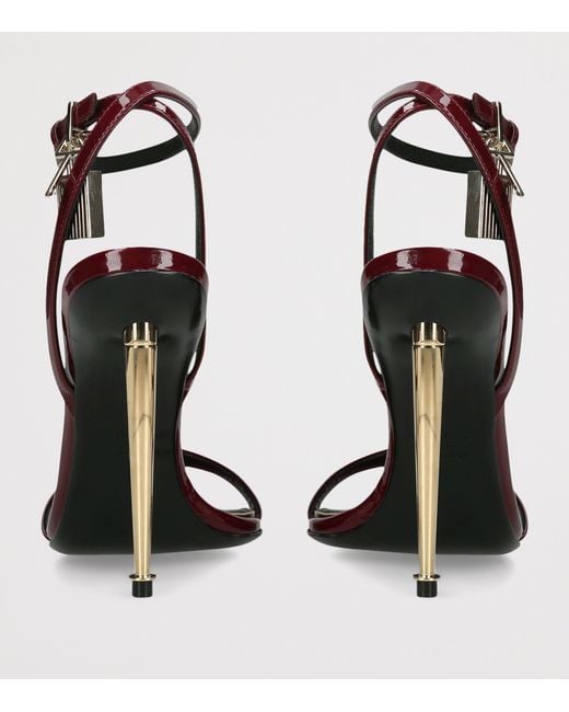Tom Ford Red Patent Leather Padlock Sandals 105