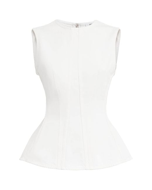 Agolde White Denim Corbin Blouse
