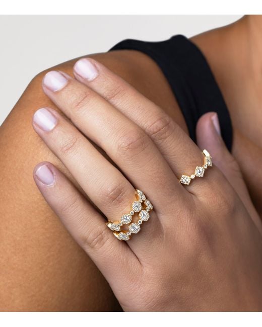 David Morris Metallic And Diamond Triolette Square Ring