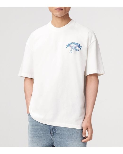 AllSaints White Organic Cotton Cray T-Shirt for men