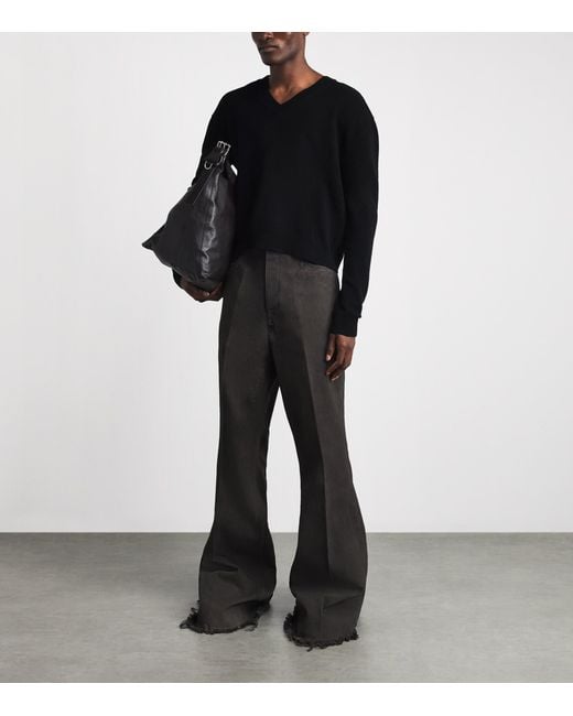 Rick Owens Black Cashmere-Wool Tommy Sweater for men