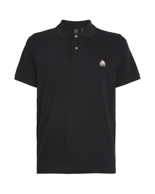 Moose Knuckles Black Logo Polo Shirt for men