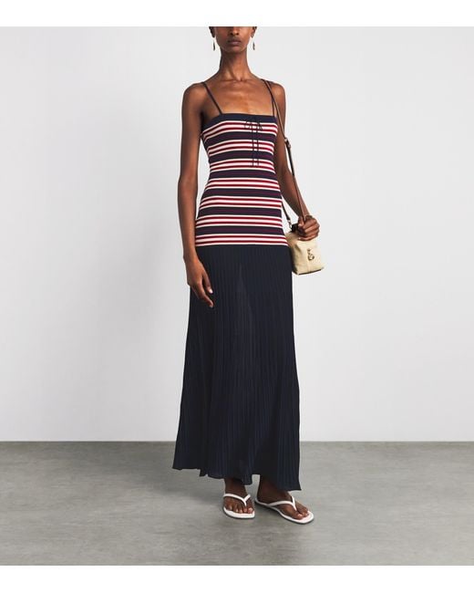 Faithfull The Brand Blue Doris Knitted Maxi Dress