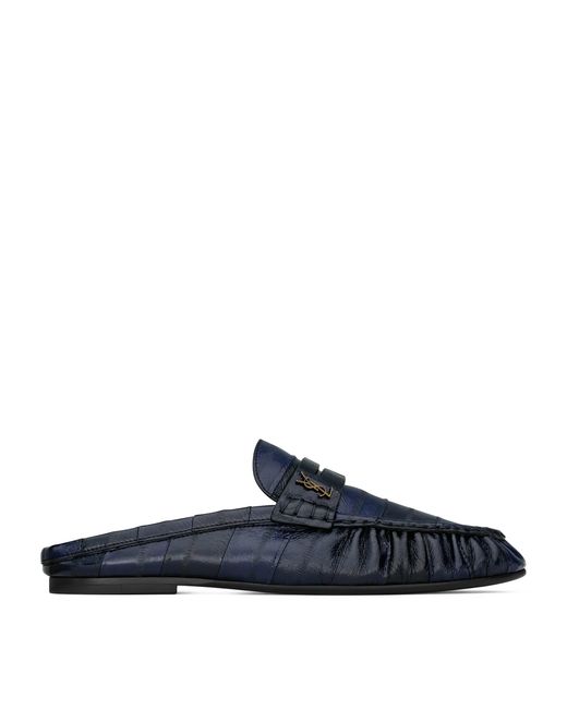 Saint Laurent Blue Leather Le Loafer Mules