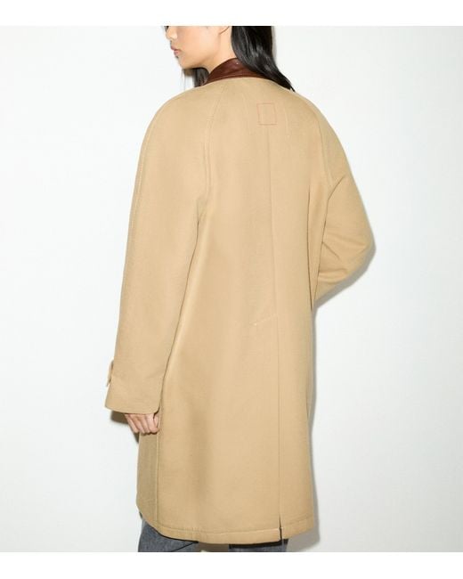MAX&Co. Natural Contrast-Collar Raincoat