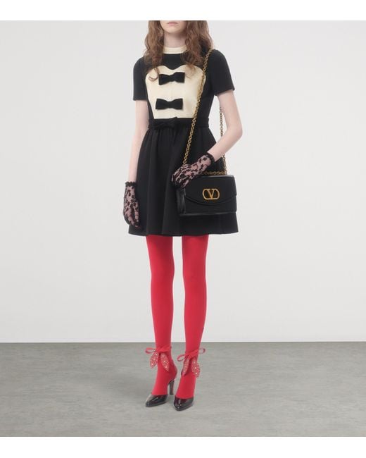 Valentino Black Virgin Wool-Silk Mini Dress