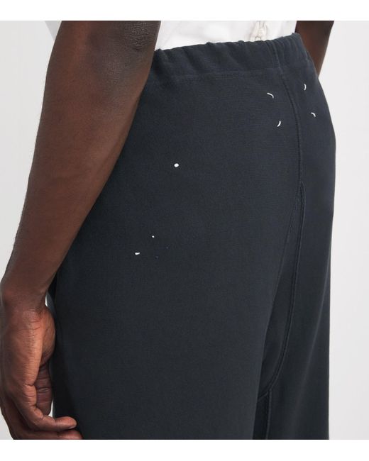 Maison Margiela Black Cotton Paint Splatter Sweatpants for men