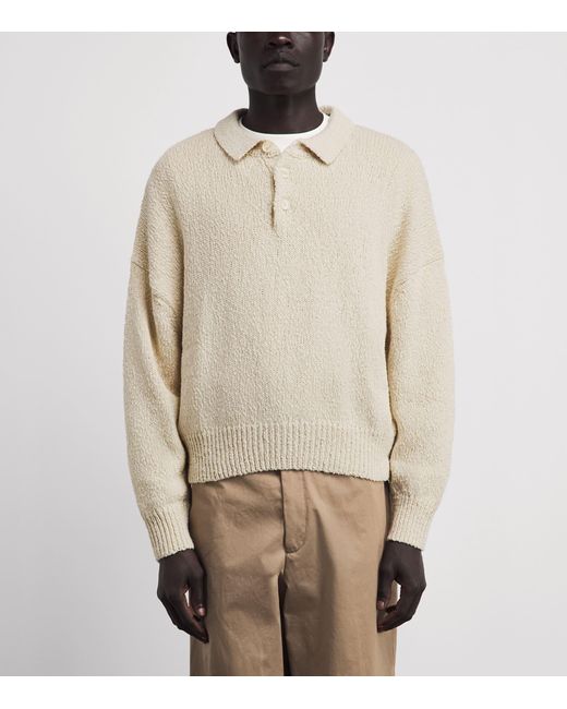 Cole Buxton Natural Cotton Beach Polo Sweater for men