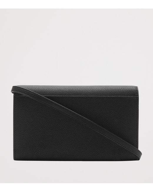 Burberry Black Leather Cotswolds Strap Wallet
