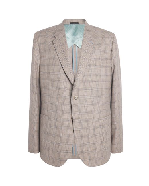 Paul Smith Gray Wool Check Blazer for men