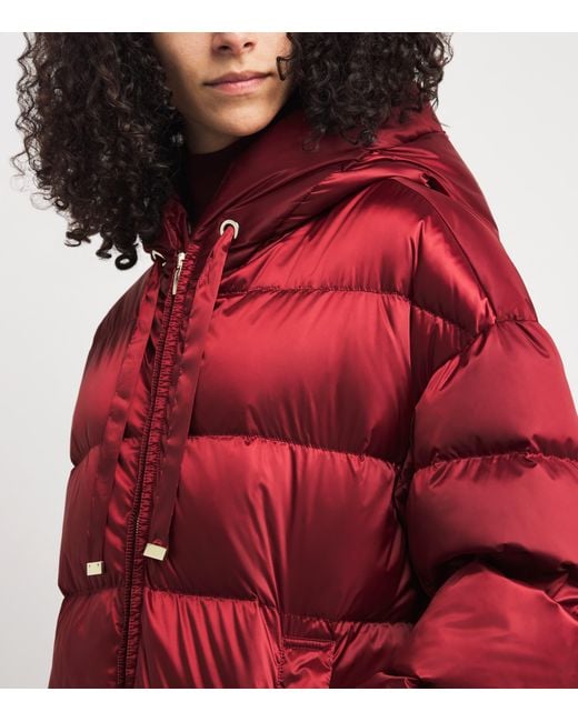 Max Mara Red Water-Resistant Down Puffer Jacket