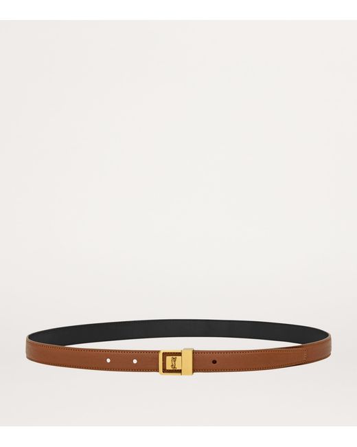 Saint Laurent White Leather Fine Ceinture Boucle Belt
