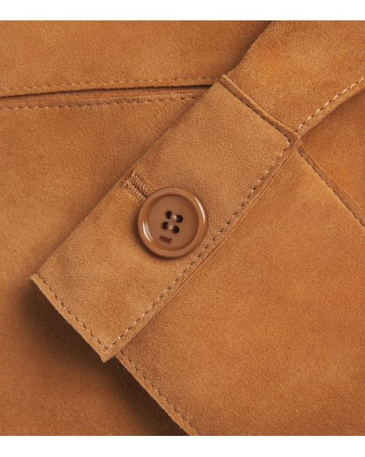 AMI Brown Suede Overshirt for men