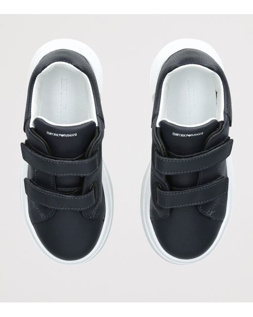 Giorgio Armani Blue Leather Velcro Sneakers for men