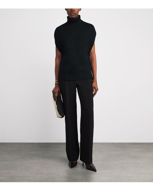Totême  Black Wool-Blend Rollneck Sweater