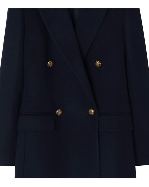 Burberry Blue Cashmere Double-Breasted Jacket