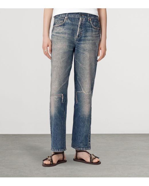 AllSaints Blue Denim Illusion Print Ida Trousers
