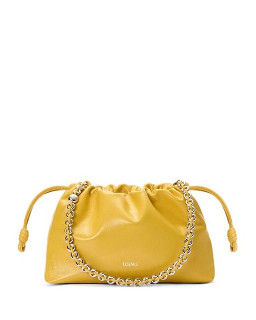 Loewe Yellow Medium Leather Flamenco Shoulder Bag