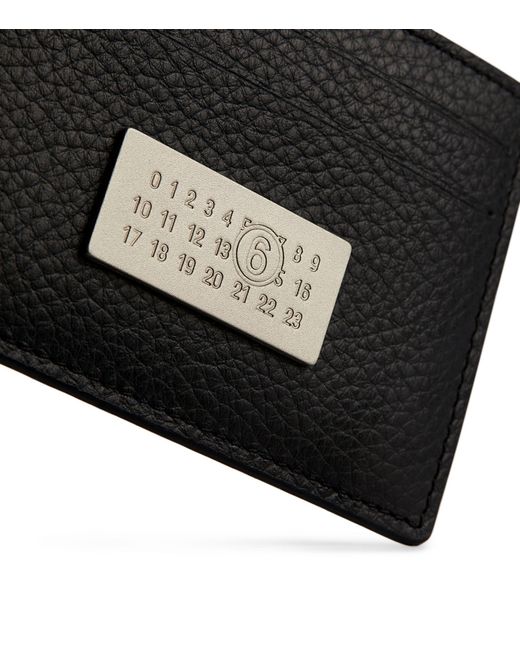 MM6 by Maison Martin Margiela Black Leather Numeric Card Holder for men