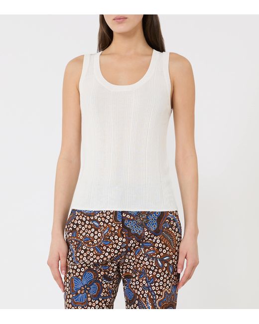 Weekend by Maxmara White Rib-Knit Tank Top