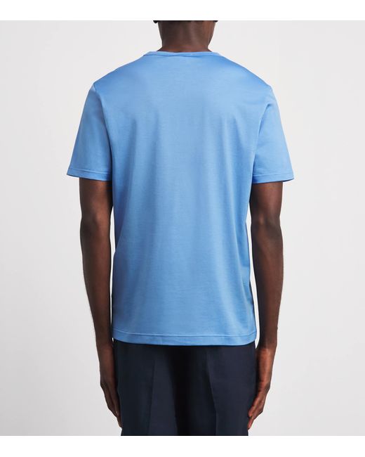 Sunspel Blue Supima Cotton Classic T-Shirt for men