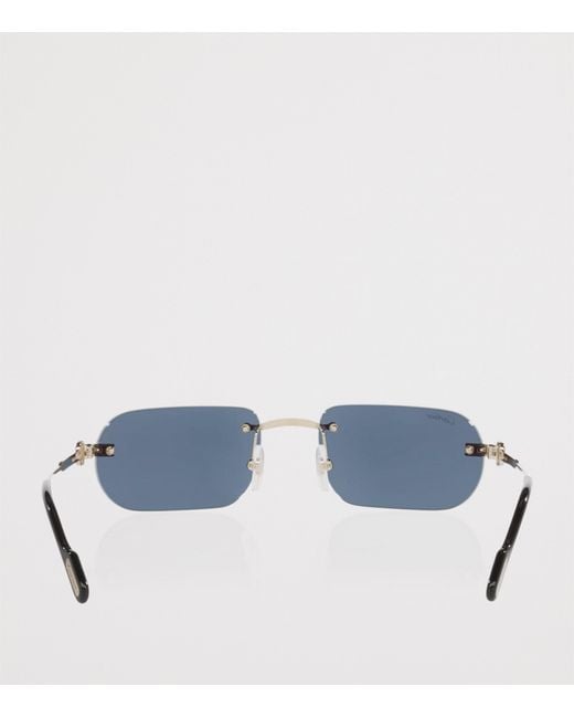 Cartier Blue Première De Rectangle Sunglasses