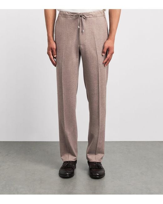 FIORONI CASHMERE Gray Virgin Wool Straight Chinos for men