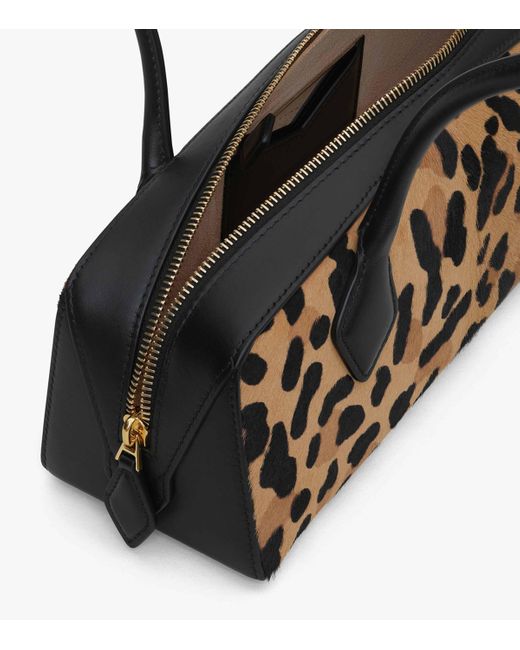 Alaïa White Medium Leather Leopard Print Teckel Shoulder Bag