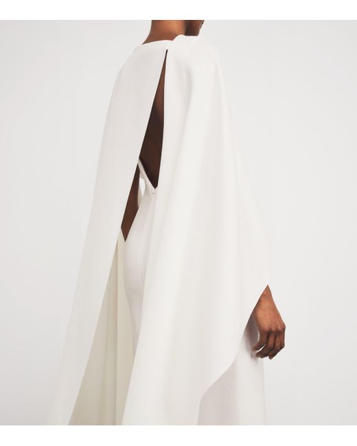 Roksanda White Cape-Overlay Demetria Maxi Dress