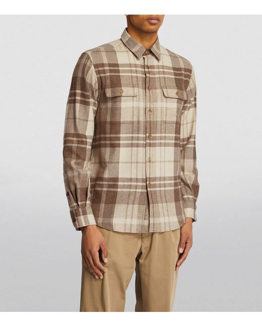 Ralph Lauren Purple Label Brown Cashmere-silk Check Overshirt for men