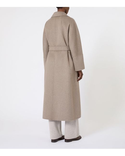 Max Mara Natural Virgin Wool Wrap Coat
