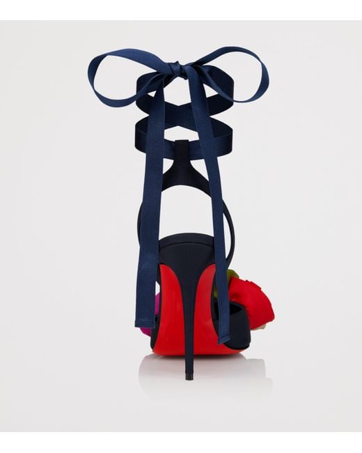 Christian Louboutin Blue Mere Lachaise Silk Lace-Up Pumps 100