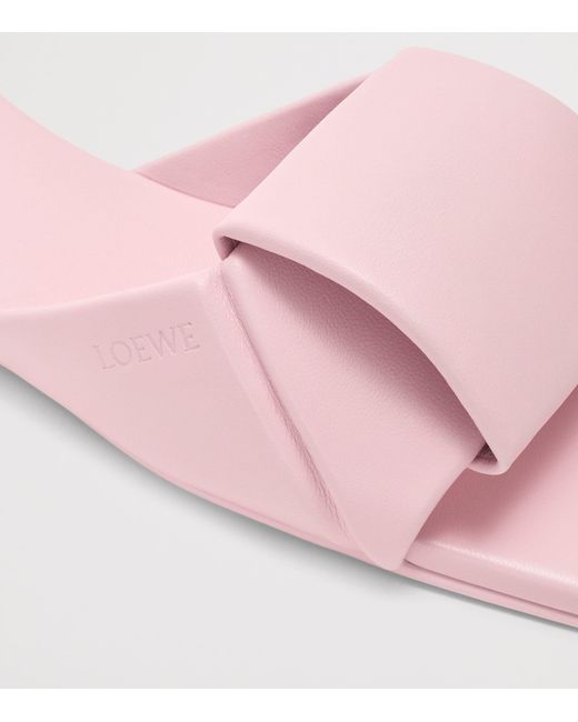 Loewe Pink Leather Origami Slides