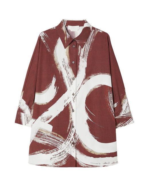 Marina Rinaldi Red Cotton Print Shirt
