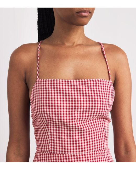 Posse Pink Gingham Halterneck Lori Midi Dress