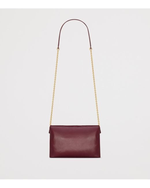 Saint Laurent Red Small Cassandre Chain Pouch